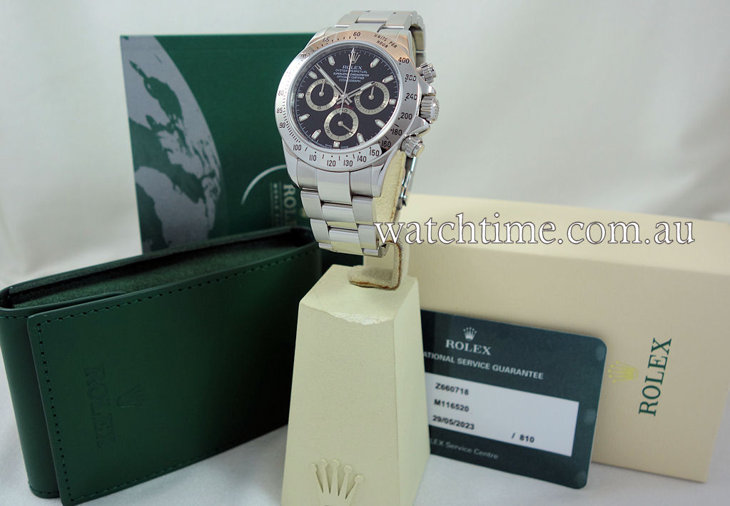 DSC07849 Rolex Daytona Steel Black Dial 116520 Factory Serviced!