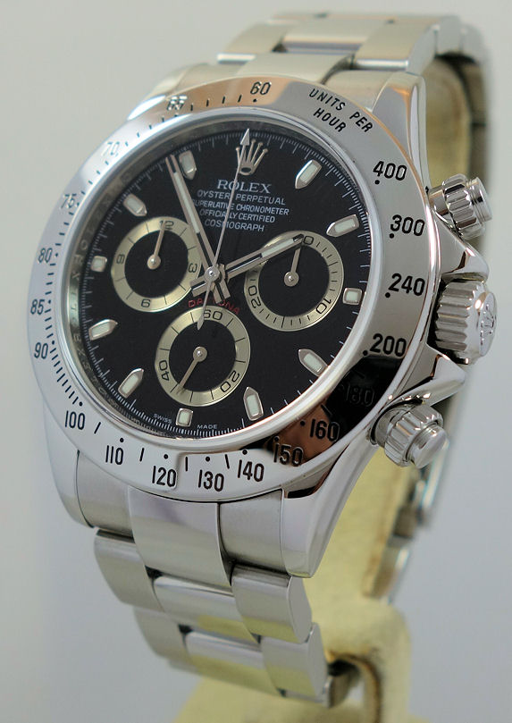 DSC07853 Rolex Daytona Steel Black Dial 116520 Factory Serviced!