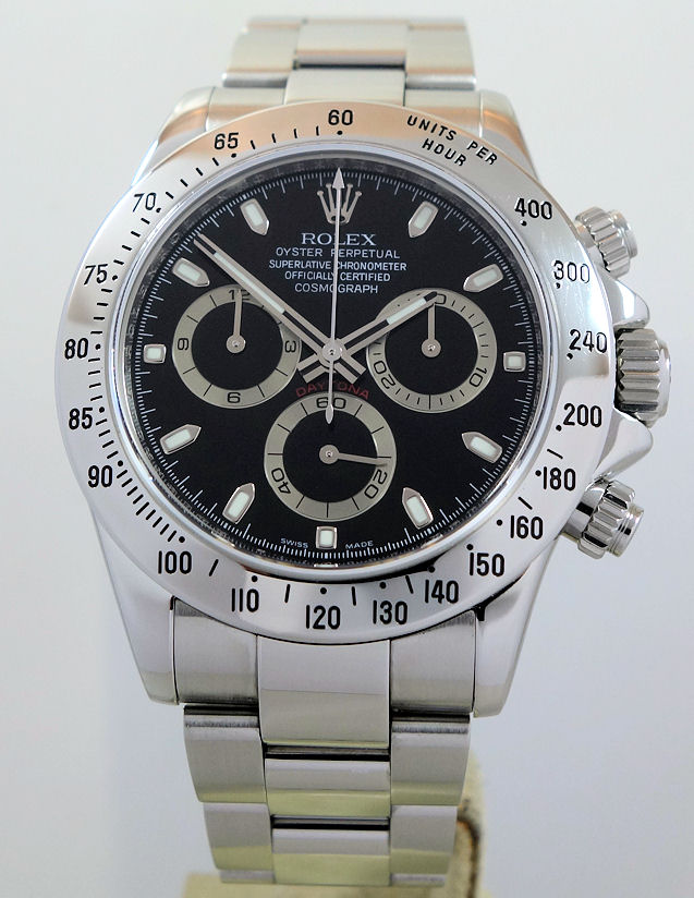 DSC07862 Rolex Daytona Steel Black Dial 116520 Factory Serviced!