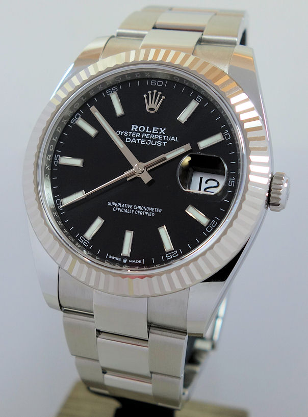 DSC07873 Rolex Datejust 41 Black dial, White-Gold bezel 126334