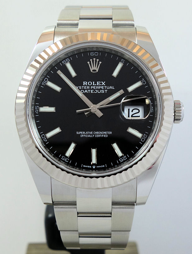 DSC07878 Rolex Datejust 41 Black dial, White-Gold bezel 126334
