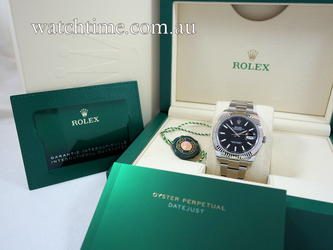 DSC07891 Rolex Datejust 41 Black dial, White-Gold bezel 126334