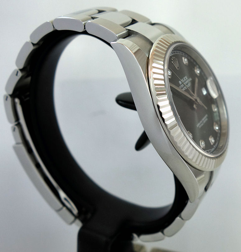 DSC08586 Rolex Datejust 41 mm Rhodium Diamond dial, White-Gold bezel 126334 Box&Card