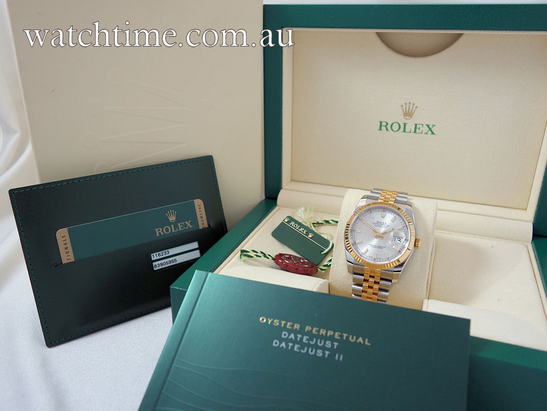 DSC08597 Rolex Datejust 36m 18k & Steel Jubilee bracelet 116233 Silver Dial *As New*