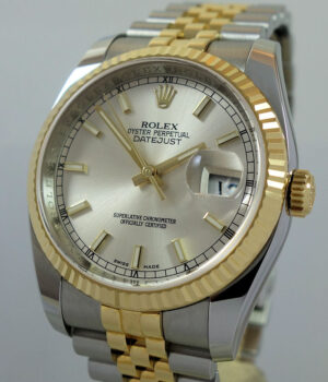 Rolex Datejust 36m 18k & Steel Jubilee bracelet 116233 Silver Dial  *As New*