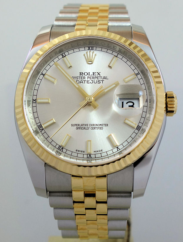 DSC08608 Rolex Datejust 36m 18k & Steel Jubilee bracelet 116233 Silver Dial *As New*