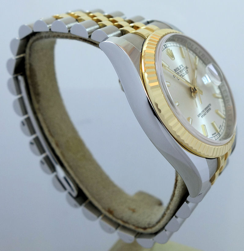 DSC08611 Rolex Datejust 36m 18k & Steel Jubilee bracelet 116233 Silver Dial *As New*