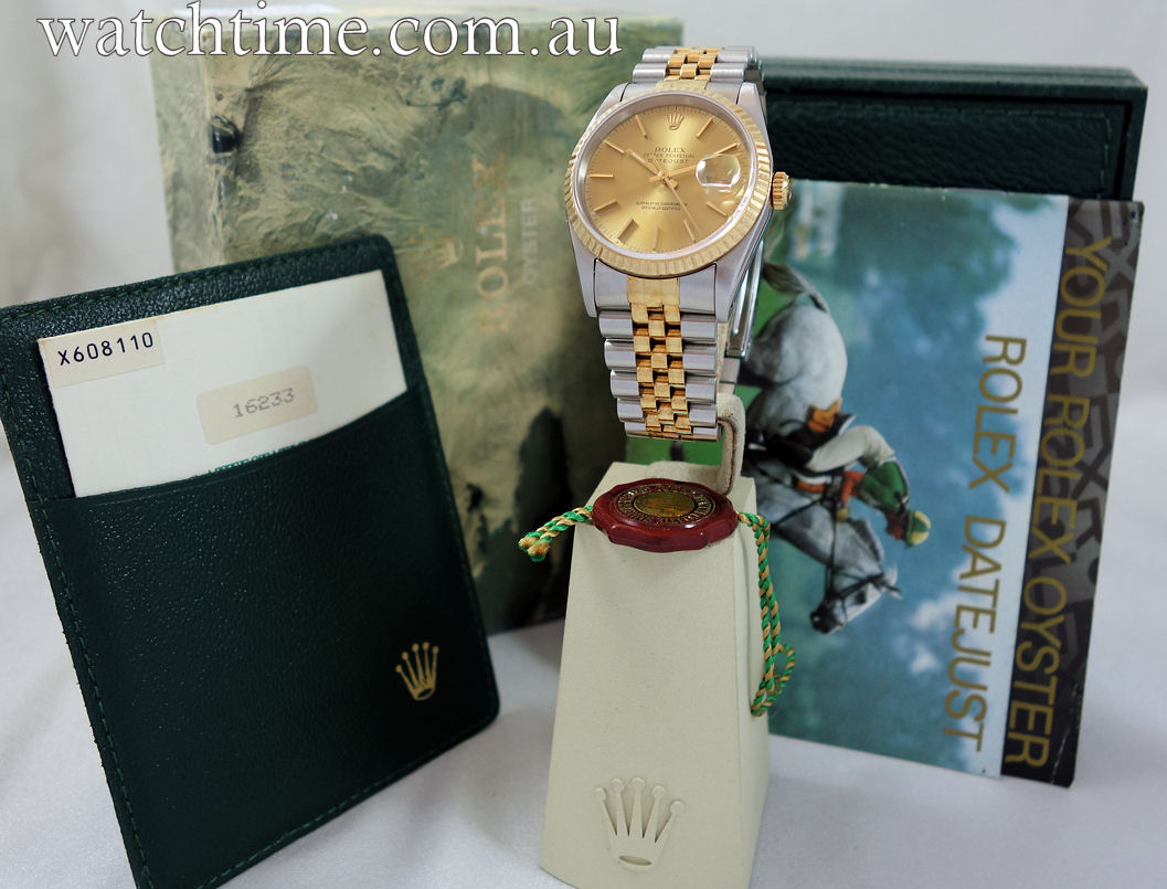 DSC09098 Rolex Datejust 18k & Steel 16233 Box & Papers