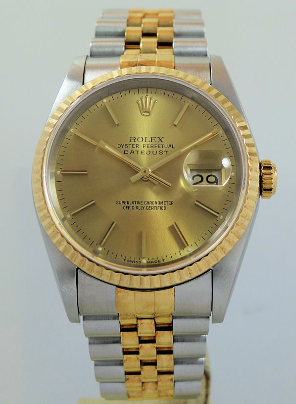 DSC09105 Rolex Datejust 18k & Steel 16233 Box & Papers