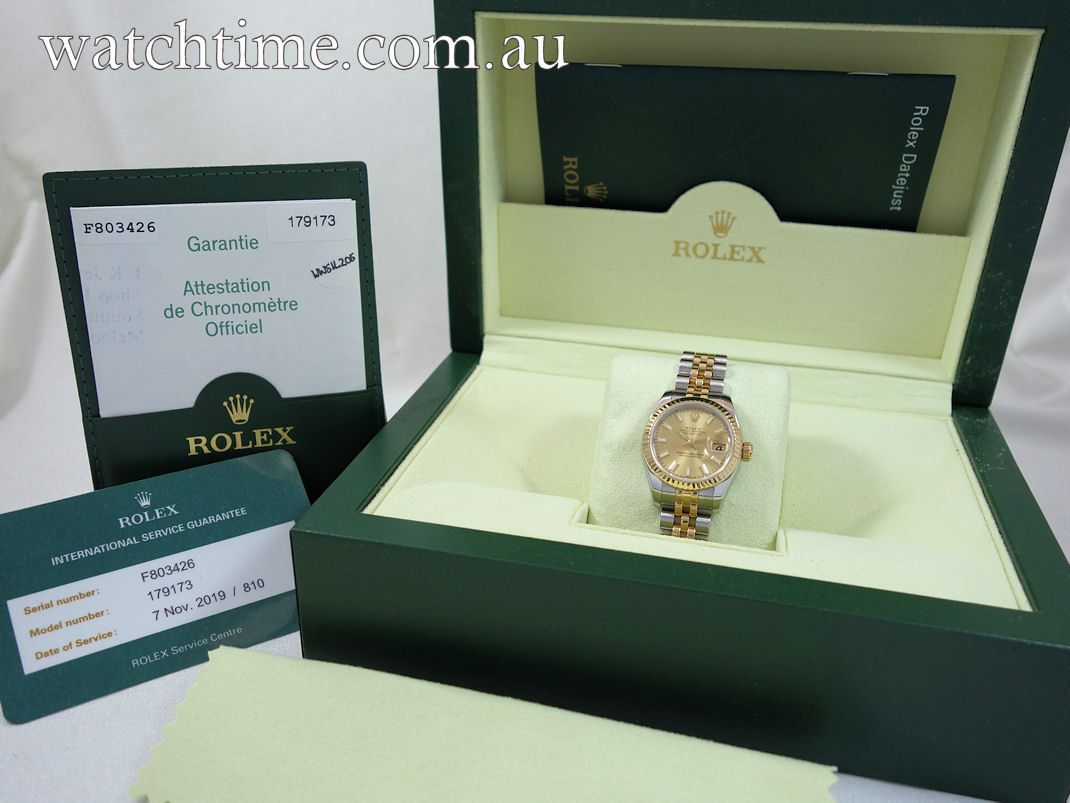 DSC09181 Rolex Lady Datejust 179173 Box & Card