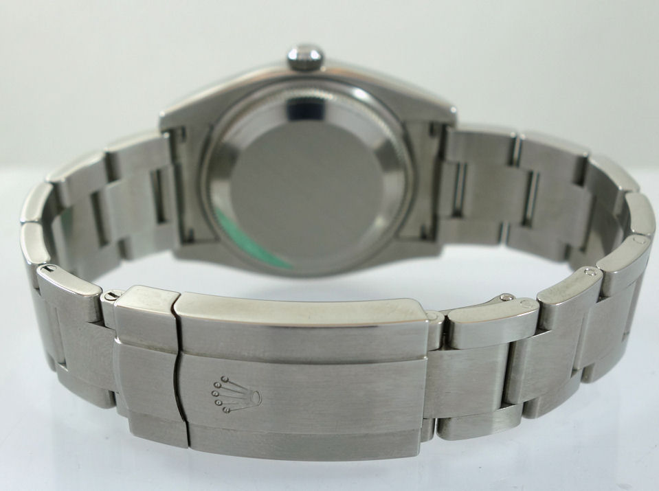 DSC09234 Rolex Air-King 114200 Blue Concentric Arabic dial Box & Card