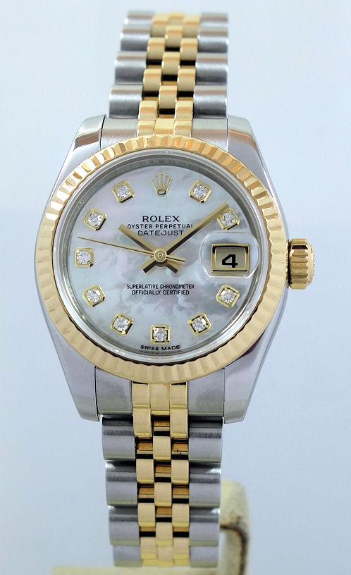 DSC09244 Rolex Lady Datejust 179173 Mother-of-Pearl Diamond dial