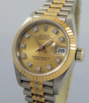 Rolex Lady President DateJUST Tridor FULL 18k with Diamonds 69179B
