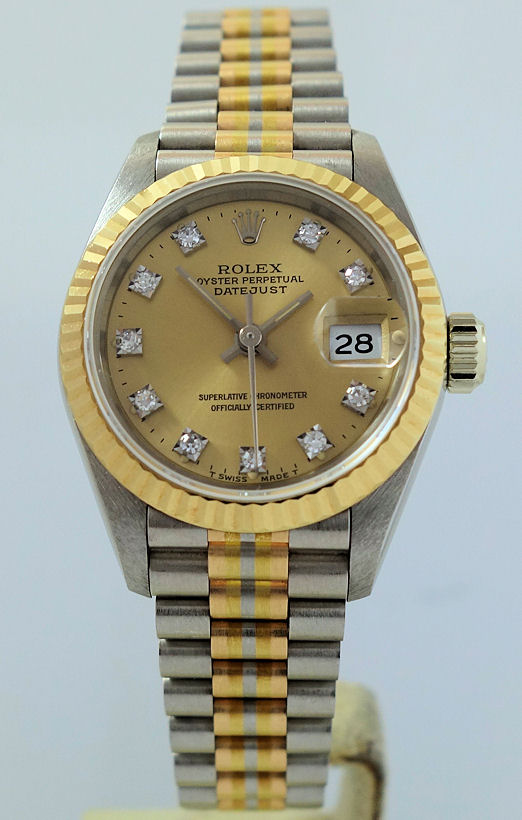DSC09294 Rolex Lady President DateJUST Tridor FULL 18k with Diamonds 69179B