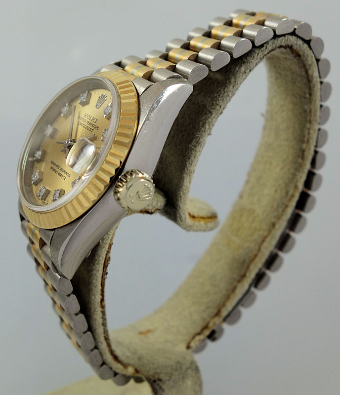 DSC09297 Rolex Lady President DateJUST Tridor FULL 18k with Diamonds 69179B