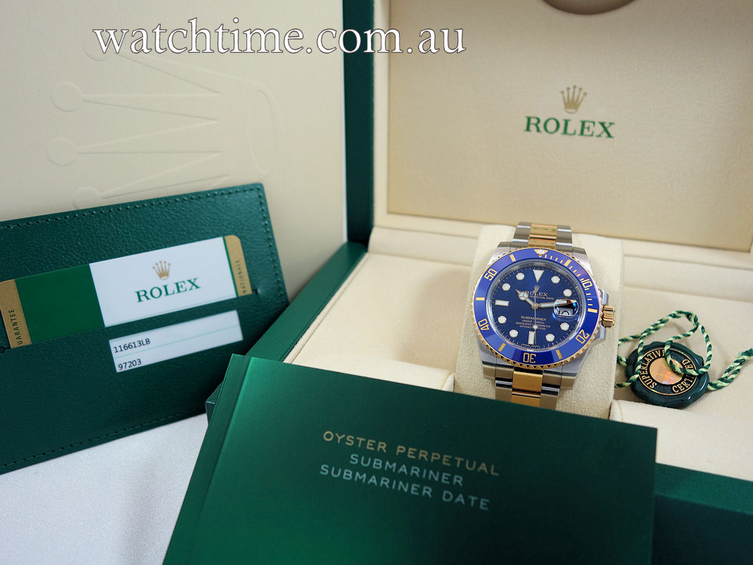 DSC09368 Rolex Submariner 18k & Steel, Blue-Sunburst dial 116613LB April 2019