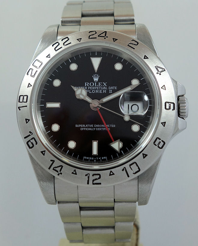 DSC09415 Rolex Explorer II Black-Dial 16570 Box & Cert 1993