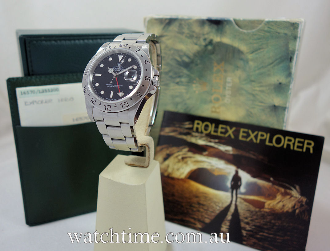 DSC09425 Rolex Explorer II Black-Dial 16570 Box & Cert 1993