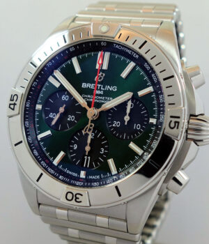 Breitling Chronomat B01 42mm Steel Roleaux Bracelet and Green Bentley dial   AB0134