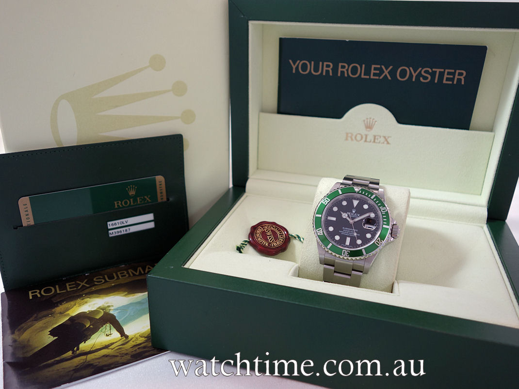 DSC09588 Rolex Submariner Kermit 16610LV 50th Anniversary Box & Card 2011 MINT !!!