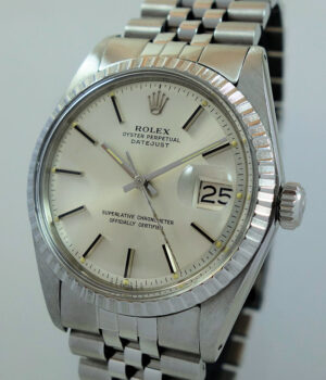 Rolex 1603 Datejust 36mm Steel with Engine-turned Bezel & Silver dial c 1978