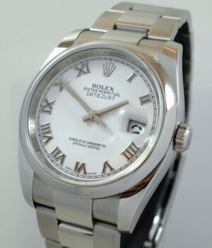 Rolex Datejust 36mm 116200 White Roman-dial Box & Card