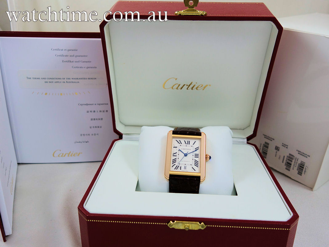 DSC09894 Cartier Tank Solo 18K Rose-Gold XL Size W5200026