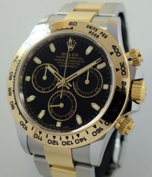 Rolex Daytona 18k & Steel, Black Dial 116503 Box & Card
