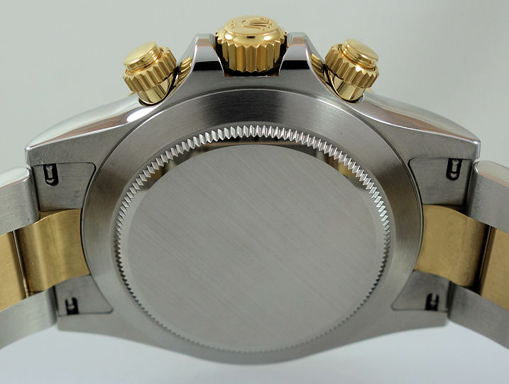 DSC00076 Rolex Daytona 18k & Steel, Black Dial 116503 Box & Card