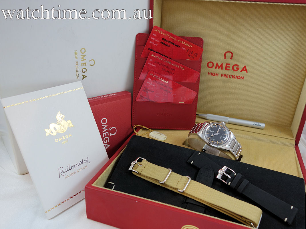 DSC00172 Omega Seamaster Railmaster 38mm 1957 Trilogy Ltd. Edn. Full set!! 220.10.38.20.01.002 JULY 2018
