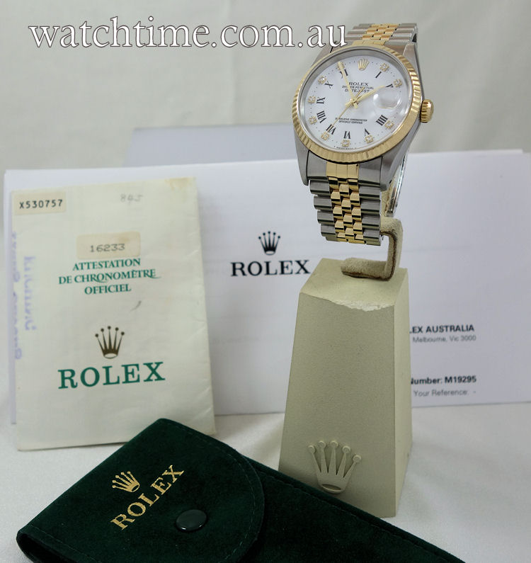 DSC01171 Rolex Datejust 36mm White Diamond-dial 16233