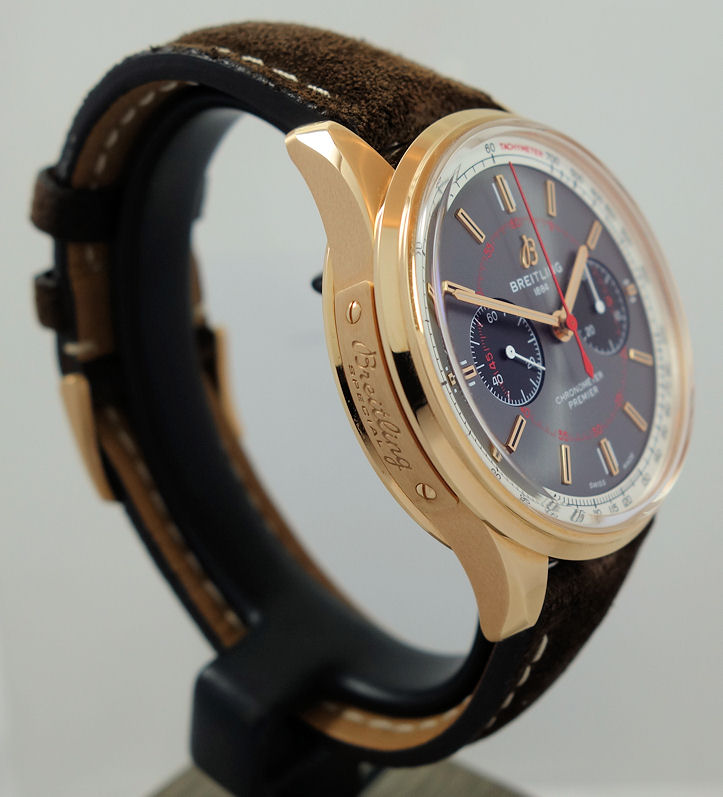 DSC01297 Breitling Premier B01 Chronograph 42mm 18k Rose-Gold, Slate/Black dial RB0118