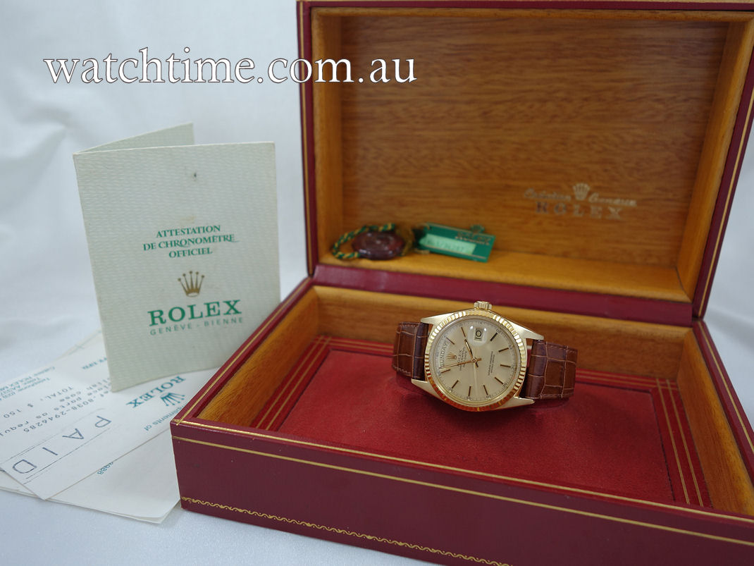 DSC01371 Rolex Day-Date 1803 18ct Yellow-Gold Box Tags & Certificate Circa 1972-73
