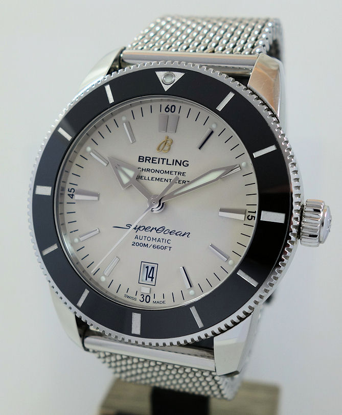 DSC01587 Breitling SUPEROCEAN HÉRITAGE II 46mm Steel bracelet, Silver dial AB202012/G828