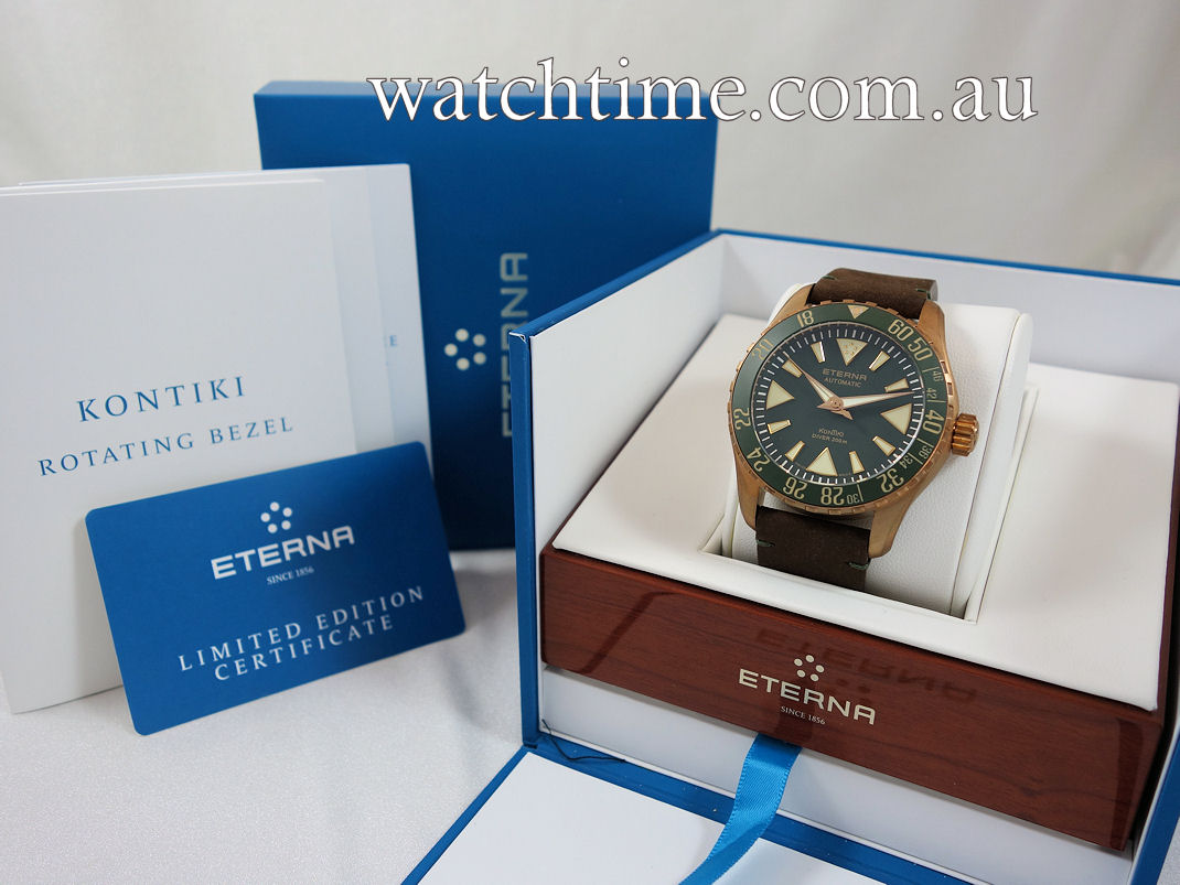 DSC01913 ETERNA KONTIKI BRONZE Diver 44mm Green dial & Bezel 1211.78.51.1430
