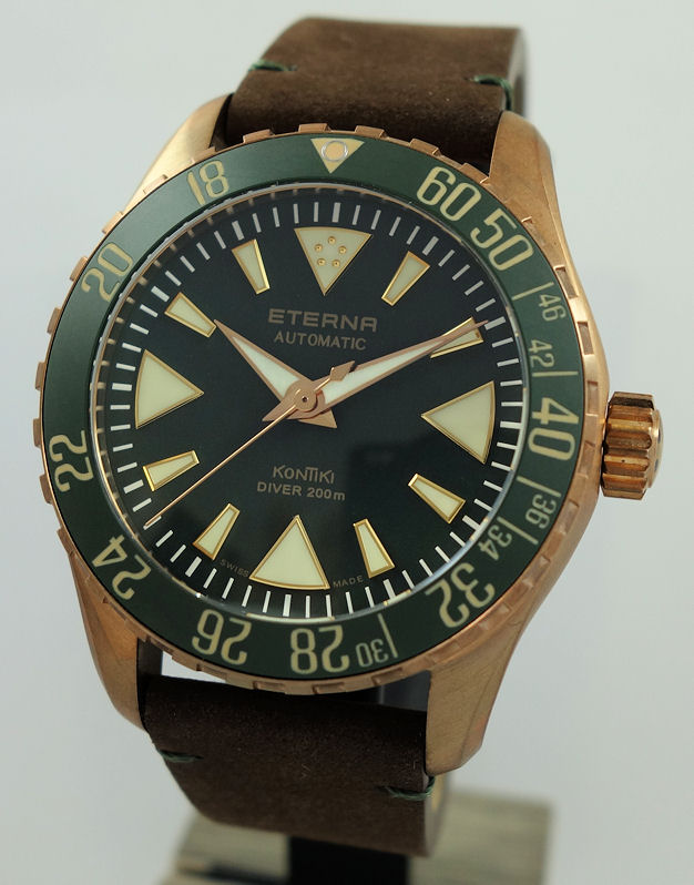 DSC01917 ETERNA KONTIKI BRONZE Diver 44mm Green dial & Bezel 1211.78.51.1430