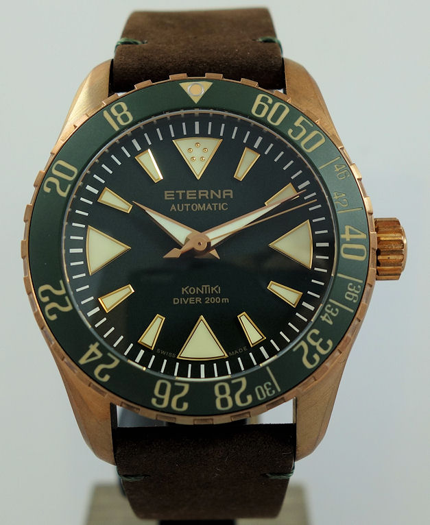 DSC01922 ETERNA KONTIKI BRONZE Diver 44mm Green dial & Bezel 1211.78.51.1430