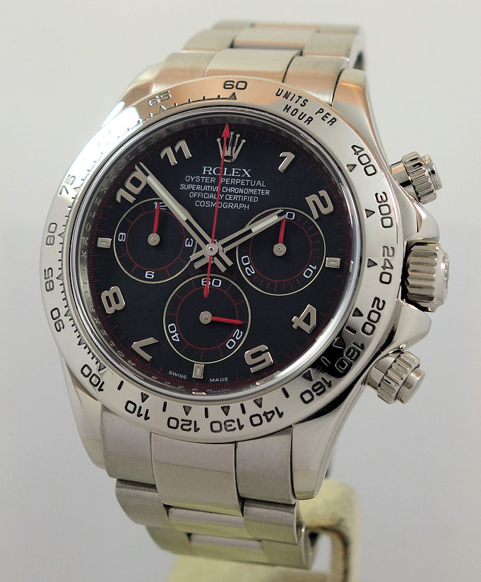 DSC02300 Rolex Daytona 18k White Gold, Black Racing dial 116509
