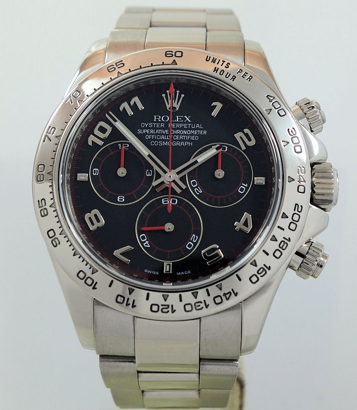 DSC02305 Rolex Daytona 18k White Gold, Black Racing dial 116509