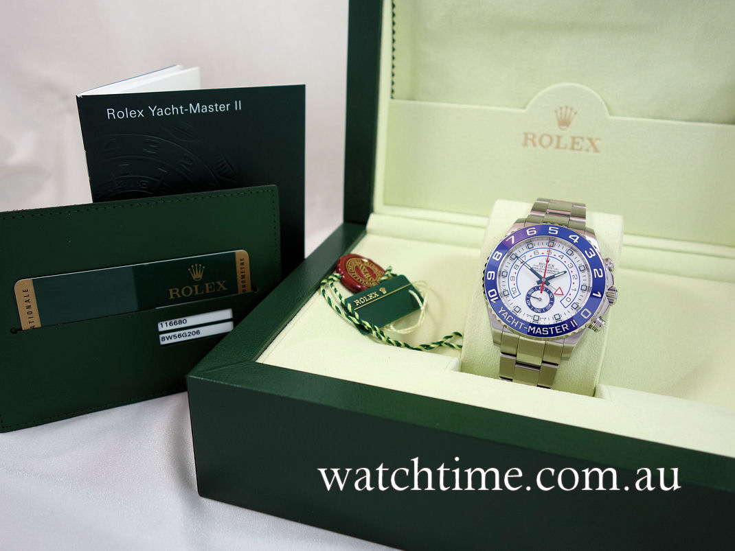 DSC02506 Rolex Yachtmaster II Steel 116680 Box & Card