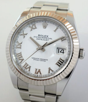 Rolex Datejust 41 White Roman dial, White-Gold bezel 126334 2019