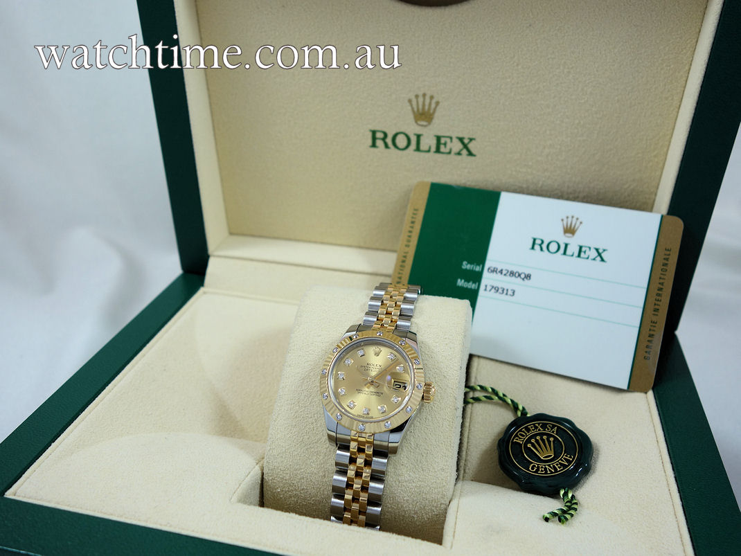 DSC02546 Rolex Lady Datejust 26mm Diamond dial & Diamond bezel 179313
