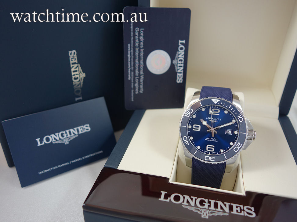 DSC02701 LONGINES HYDROCONQUEST 43mm Blue dial, Rubber Strap L3.782.4.96.9