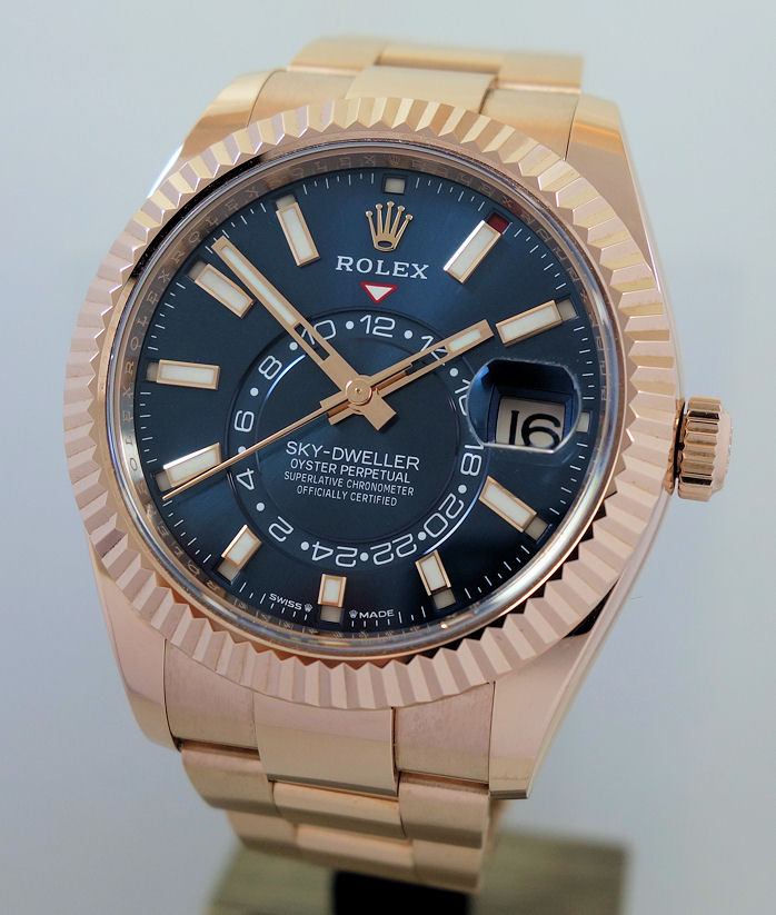 DSC02760 Rolex Sky-Dweller 336935 18k Everose Blue-Green Dial 2024 Full Set!!