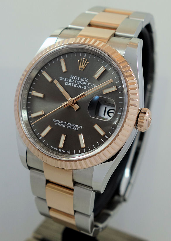 DSC02774 Rolex Datejust 36 Everose & Steel 126231 Slate sunray dial 2022