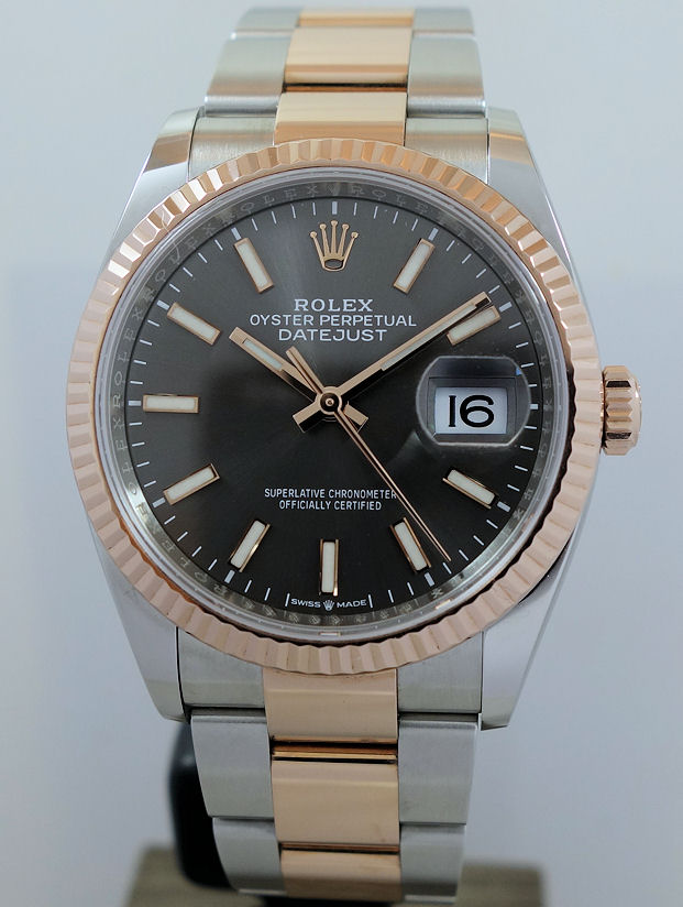 DSC02780 Rolex Datejust 36 Everose & Steel 126231 Slate sunray dial 2022