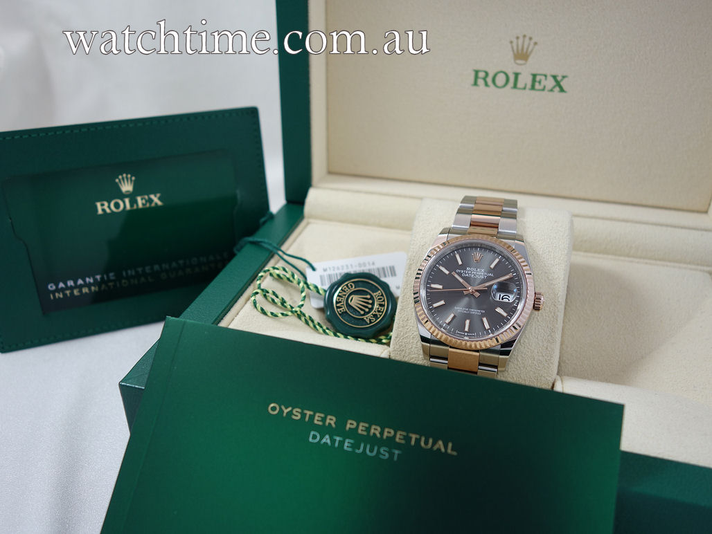 DSC02795 Rolex Datejust 36 Everose & Steel 126231 Slate sunray dial 2022