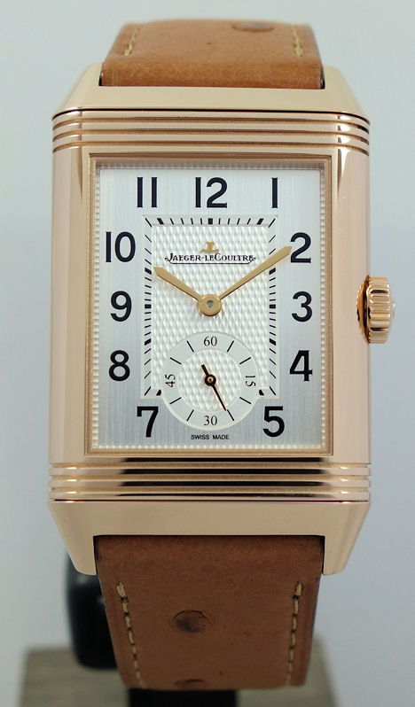 DSC02905 Jaeger LeCoultre Reverso Classic Large Duoface 18k Pink-Gold Q3842520 Retail $40,000