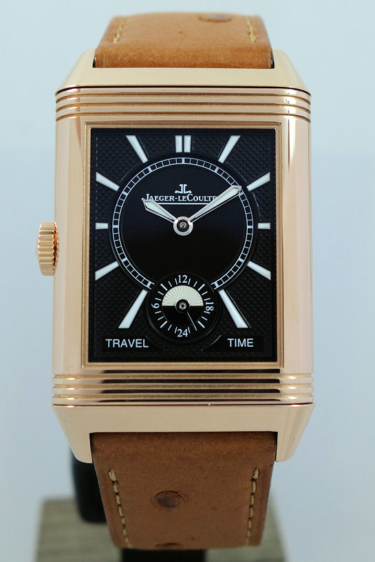 DSC02910 Jaeger LeCoultre Reverso Classic Large Duoface 18k Pink-Gold Q3842520 Retail $40,000