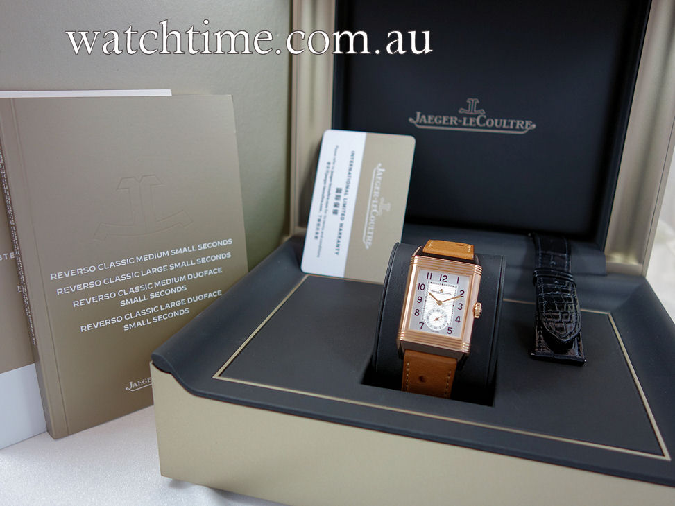 DSC02918 Jaeger LeCoultre Reverso Classic Large Duoface 18k Pink-Gold Q3842520 Retail $40,000